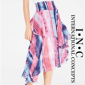 IMC Pink Blue White Tie-Dye Layered Skirt
